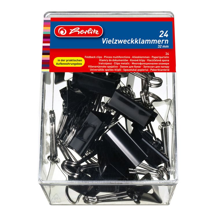 Produktbild: Herlitz Vielzweckklammer 32mm schwarz 24 St&uuml;ck