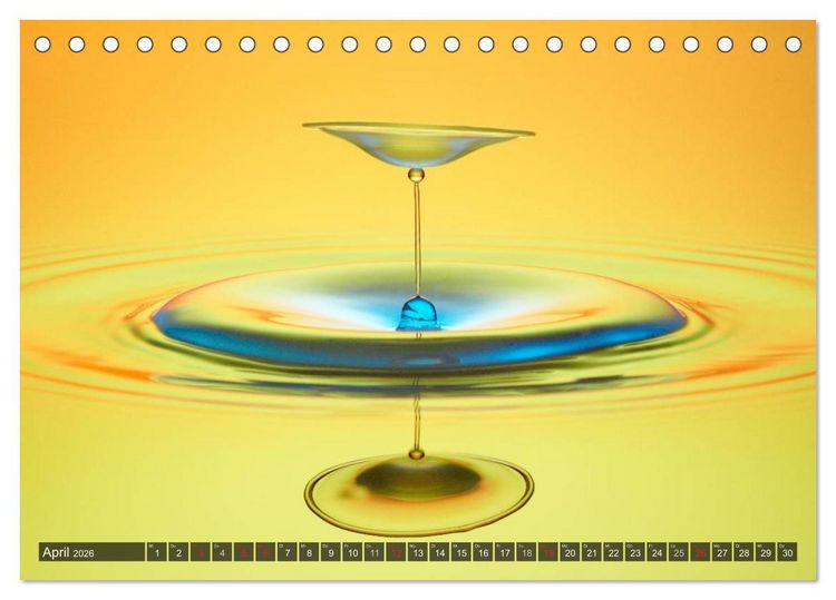 Produktbild: Wassertropfen Kunst Fotografie (Tischkalender 2026 DIN A5 quer), CALVENDO Monatskalender
