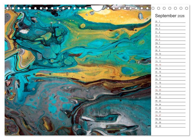 Produktbild: Abstract World - abstrakte Kunst in Acrylflie&szlig;technik (Wandkalender 2026 DIN A4 quer), CALVENDO Monatskalender