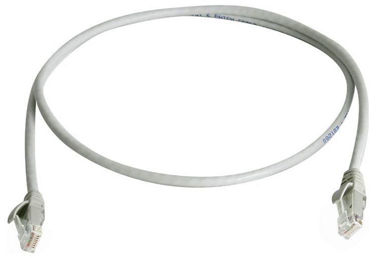 Produktbild: Teleg&auml;rtner 100008044 RJ45 Patchkabel CAT 6 1.0 m Grau Flammwidrig, mit Knickschutzt&uuml;lle 1 St.