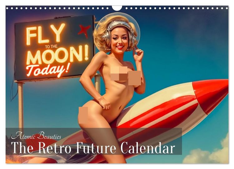 Produktbild: Atomic Beauties &ndash; The Retro Future Calendar (Wandkalender 2026 DIN A3 quer), CALVENDO Monatskalender