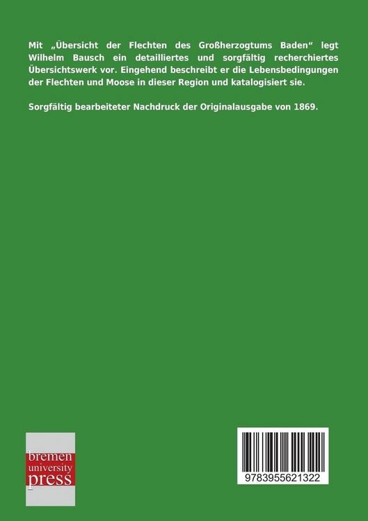 Produktbild: &Uuml;bersicht der Flechten des Gro&szlig;herzogtums Baden