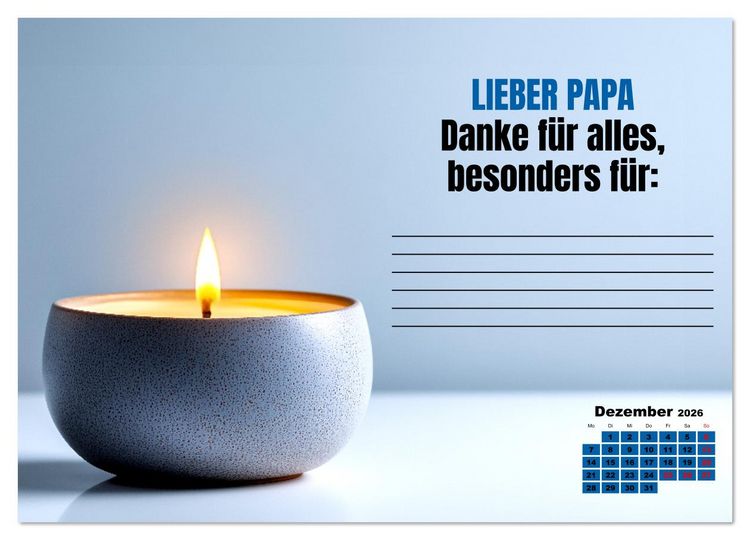 Produktbild: Kalender f&uuml;r Papa - Was ich dir sagen will (Wandkalender 2026 DIN A4 quer), CALVENDO Monatskalender