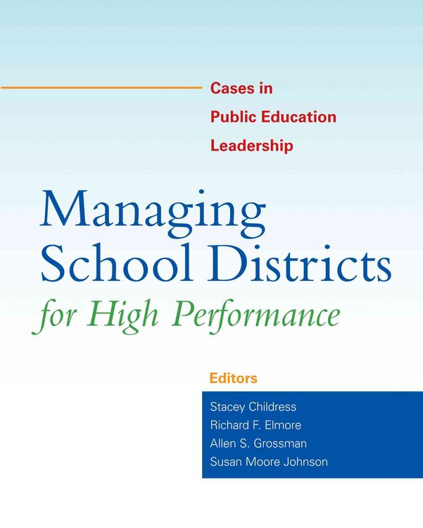 Produktbild: Managing School Districts for High Performance