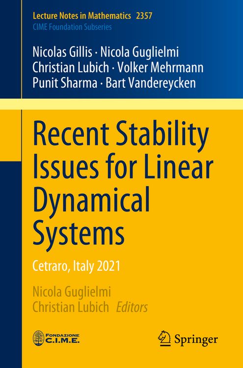 Produktbild: Recent Stability Issues for Linear Dynamical Systems