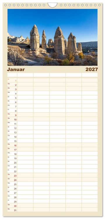 Produktbild: Familienplaner 2027 - Kappadokien, Feent&uuml;rme und Ballontr&auml;ume mit 5 Spalten (Wandkalender, 21 x 45 cm) CALVENDO