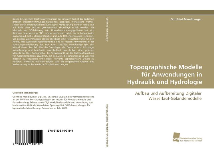 Produktbild: Topographische Modelle f&uuml;r Anwendungen in Hydraulik und Hydrologie