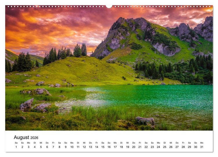 Produktbild: Wunderwelt Schweiz (Wandkalender 2026 DIN A2 quer), CALVENDO Monatskalender