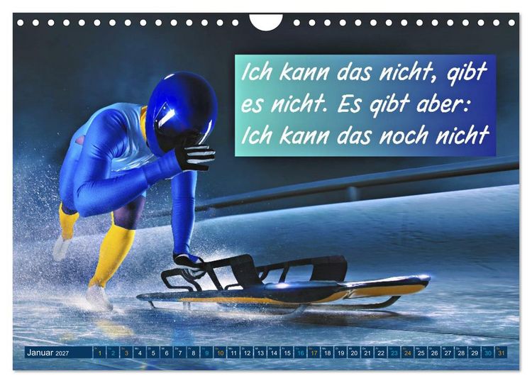 Produktbild: St&auml;rker als gestern &ndash; Sportliche Motivation in Bildern und Spr&uuml;chen (Wandkalender 2027 DIN A4 quer), CALVENDO Monatskalender