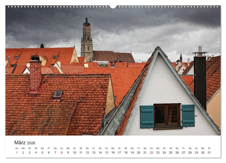 Produktbild: Stadtbummel im sch&ouml;nen N&ouml;rdlingen (hochwertiger Premium Wandkalender 2026 DIN A2 quer), Kunstdruck in Hochglanz