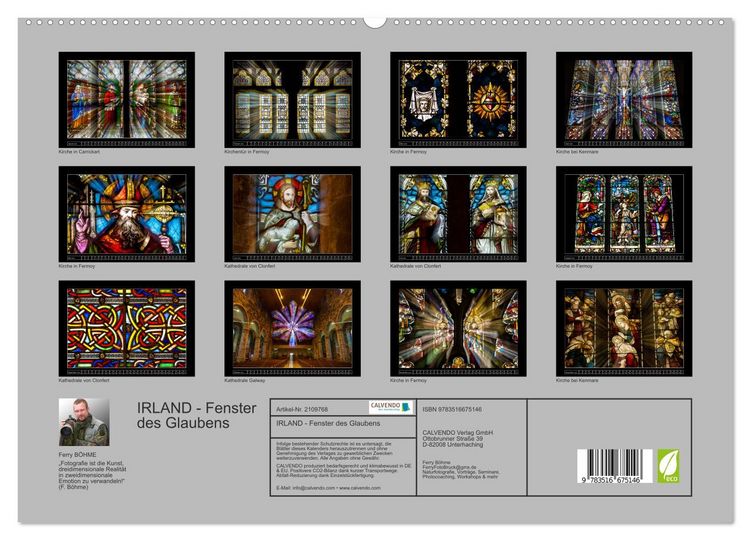 Produktbild: IRLAND - Fenster des Glaubens (hochwertiger Premium Wandkalender 2026 DIN A2 quer), Kunstdruck in Hochglanz