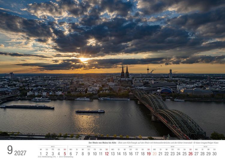 Produktbild: Der Rhein von Mainz bis K&ouml;ln 2027 Bildkalender A3 Spiralbindung