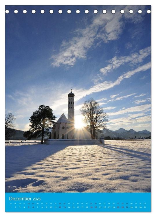 Produktbild: Malerische Kirchen und Kapellen (Tischkalender 2026 DIN A5 hoch), CALVENDO Monatskalender