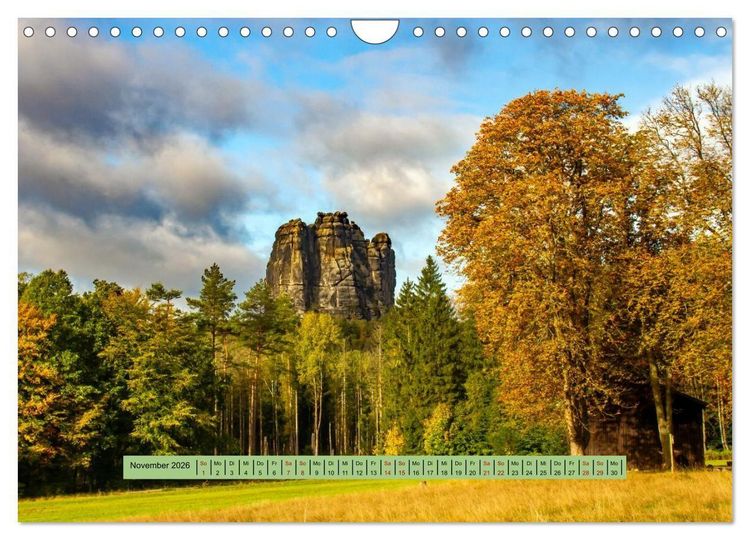 Produktbild: S&auml;chsische Schweiz - Erlebnisse eines Herbsturlaubs (Wandkalender 2026 DIN A4 quer), CALVENDO Monatskalender