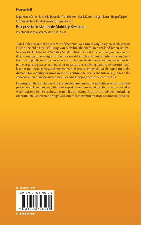 Produktbild: Progress in Sustainable Mobility Research