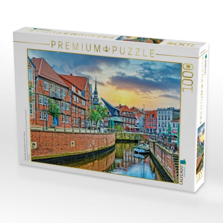 Produktbild: CALVENDO Puzzle Stade, Alter Hansehafen mit dem Tretkran | 1000 Teile Lege-Gr&ouml;&szlig;e 64x48cm Foto-Puzzle f&uuml;r gl&uuml;ckliche Stunden