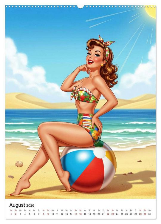 Produktbild: Charme & Kurven: Die Pin-ups der Golden 50s (Wandkalender 2026 DIN A2 hoch), CALVENDO Monatskalender