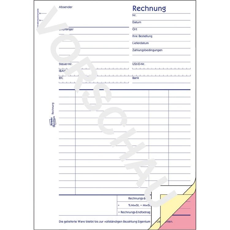 Produktbild: AVERY Zweckform Rechnung selbstdurchschreibend DIN A5 3x40 Blatt