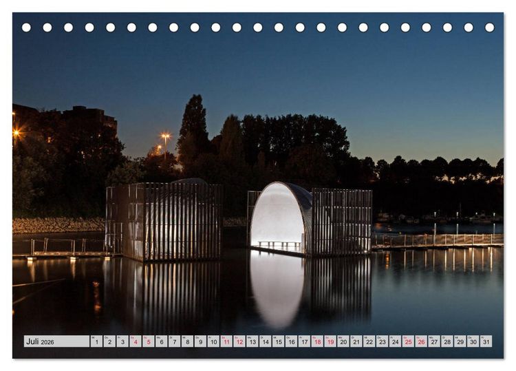 Produktbild: Es wird Nacht in Duisburg (Tischkalender 2026 DIN A5 quer), CALVENDO Monatskalender