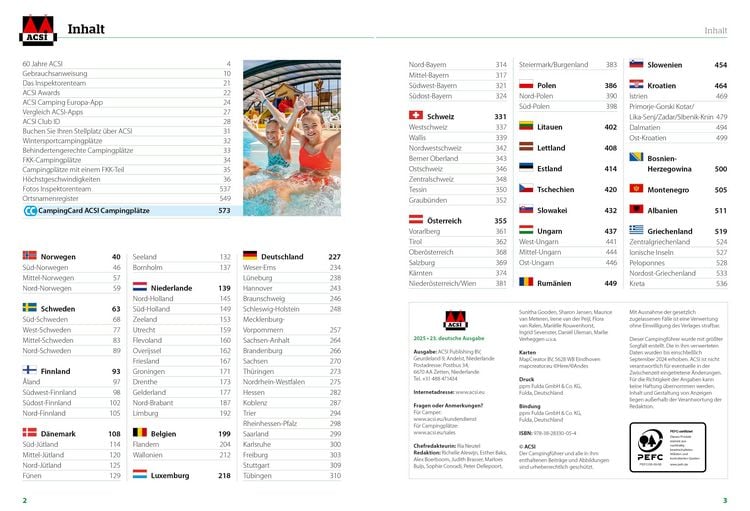 Produktbild: ACSI Campingf&uuml;hrer Europa 2026