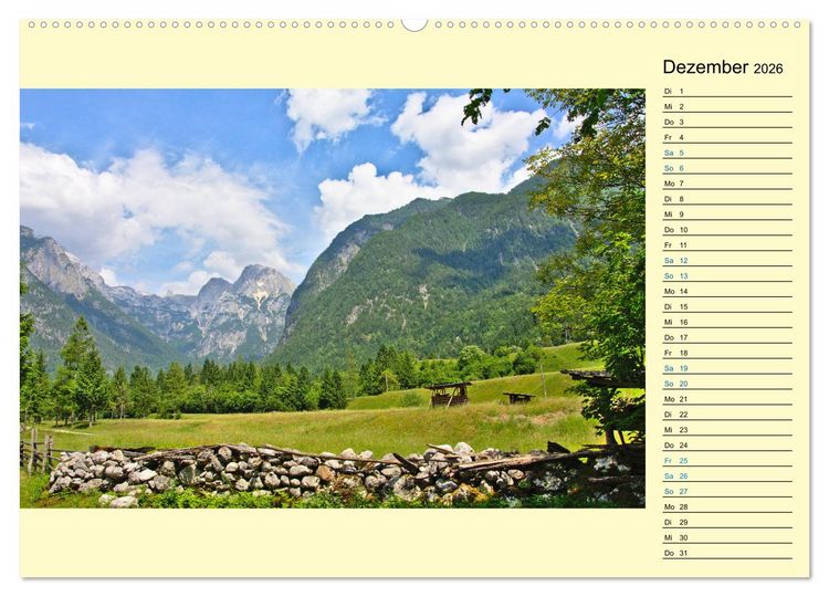 Produktbild: Slowenien - Impressionen eines Naturjuwels (Wandkalender 2026 DIN A2 quer), CALVENDO Monatskalender