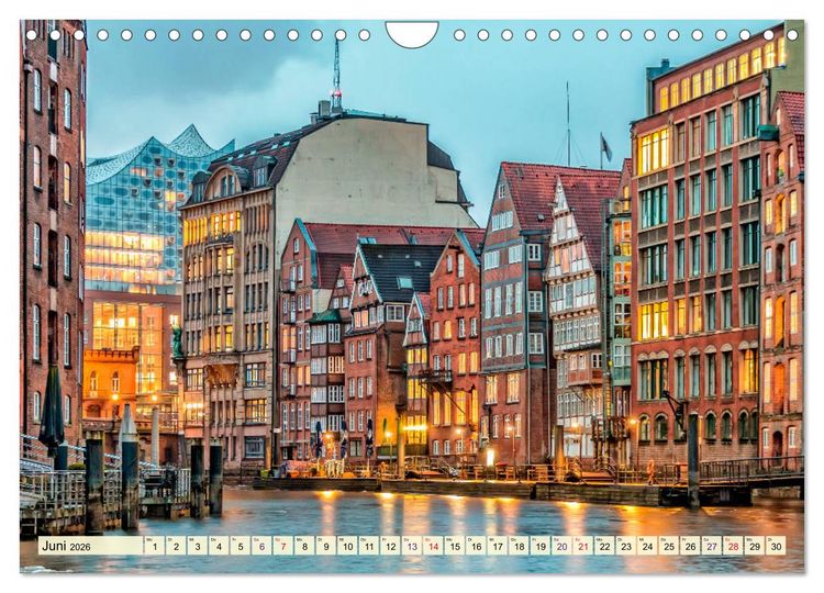 Produktbild: Hamburg - meine Stadt mit viel Herz (Wandkalender 2026 DIN A4 quer), CALVENDO Monatskalender