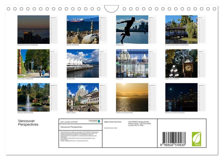 Produktbild: Vancouver Perspectives (Wall Calendar 2026 DIN A4 landscape), CALVENDO 12 Month Wall Calendar