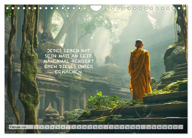 Produktbild: Buddhistische Spr&uuml;che (Wandkalender 2026 DIN A4 quer), CALVENDO Monatskalender