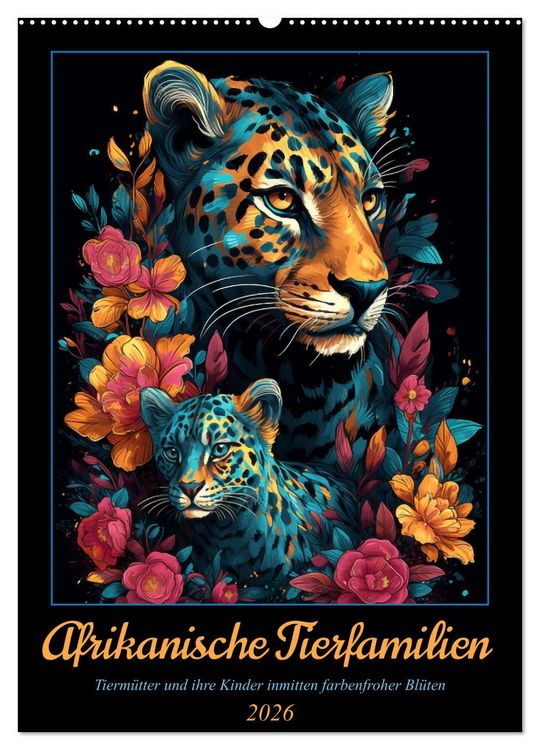 Produktbild: Afrikanische Tierfamilien (Wandkalender 2026 DIN A2 hoch), CALVENDO Monatskalender
