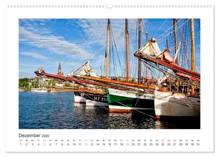 Produktbild: Historische Segelschiffe auf der Ostsee (Wandkalender 2026 DIN A2 quer), CALVENDO Monatskalender