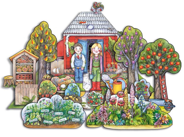 Produktbild: Garten basteln Kinder 6+ Bastelbogen Ausschneidebogen