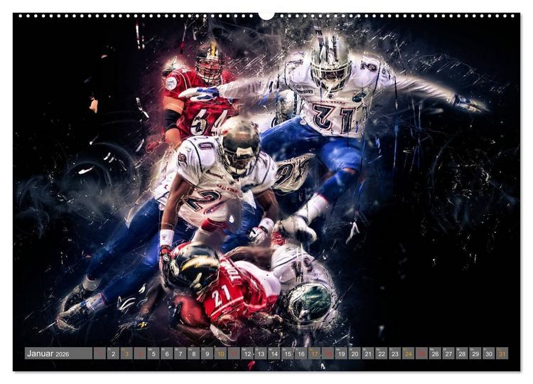 Produktbild: American Football - so cool (Wandkalender 2026 DIN A2 quer), CALVENDO Monatskalender