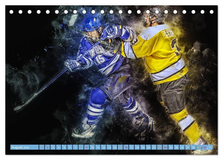 Produktbild: Eishockey - extrem cool (Tischkalender 2026 DIN A5 quer), CALVENDO Monatskalender
