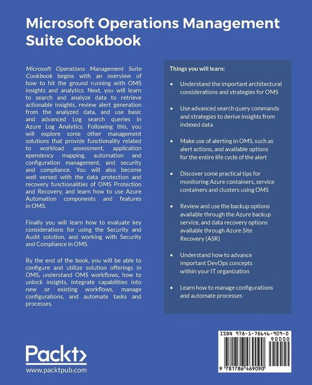 Produktbild: Microsoft Operations Management Suite Cookbook