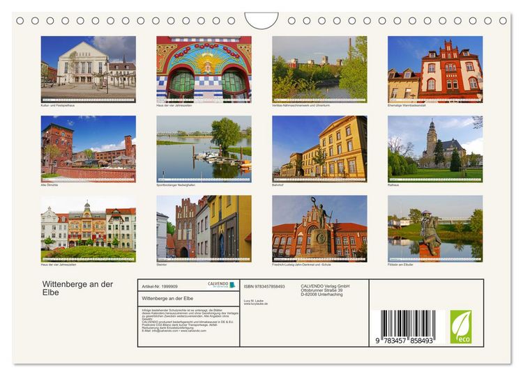 Produktbild: Wittenberge an der Elbe (Wandkalender 2026 DIN A4 quer), CALVENDO Monatskalender
