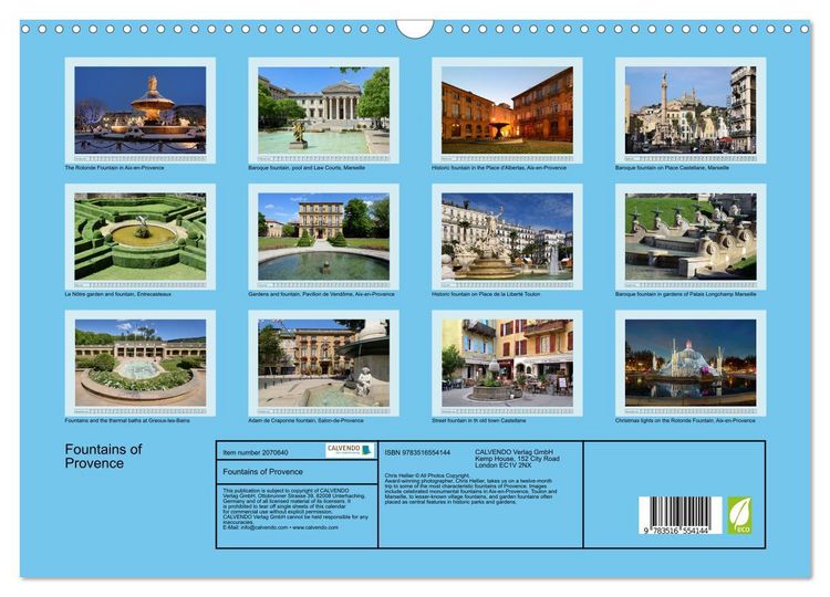 Produktbild: Fountains of Provence (Wall Calendar 2026 DIN A3 landscape), CALVENDO 12 Month Wall Calendar
