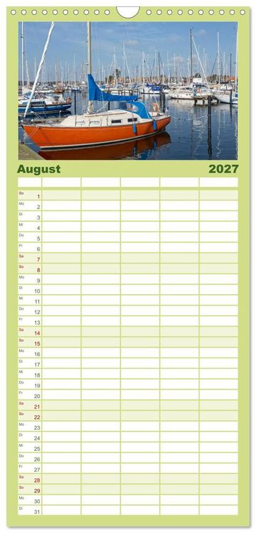 Produktbild: Familienplaner 2027 - Die Schlei - Segelrevier und Naturpark mit 5 Spalten (Wandkalender, 21 x 45 cm) CALVENDO