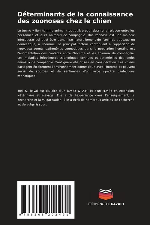 Produktbild: D&eacute;terminants de la connaissance des zoonoses chez le chien