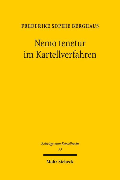 Produktbild: Nemo tenetur im Kartellverfahren