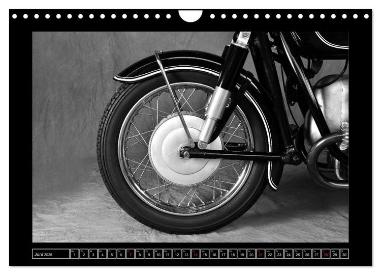 Produktbild: BMW R69S in schwarzweiss (Wandkalender 2026 DIN A4 quer), CALVENDO Monatskalender