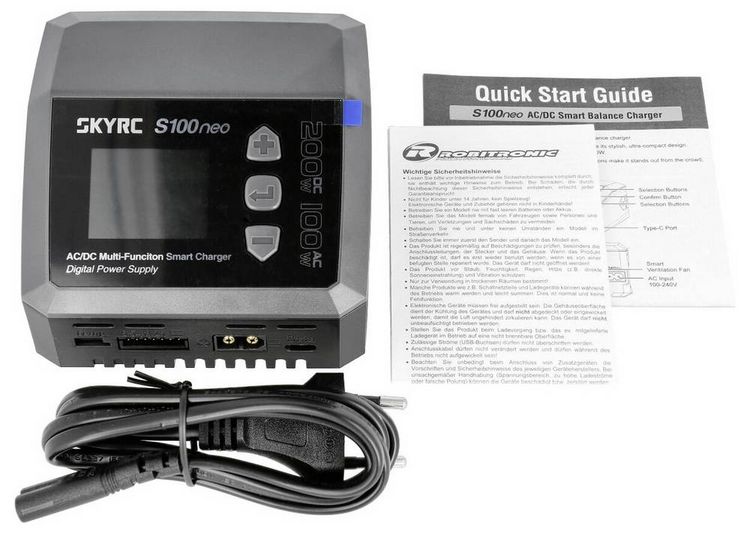 Produktbild: SKYRC S100 Neo Modellbau-Ladeger&auml;t 12A Blei, LiFePO, LiHV, LiIon, LiPo, NiCd, NiMH