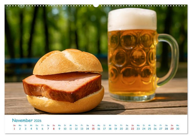 Produktbild: Leberk&auml;se-Kalender - Die Leberk&auml;ssemmel aus Bayern (hochwertiger Premium Wandkalender 2026 DIN A2 quer), Kunstdruck in Hochglanz