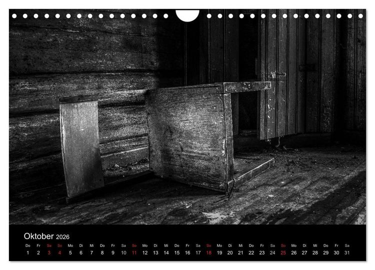 Produktbild: Objekte in schwarz weiss (Wandkalender 2026 DIN A4 quer), CALVENDO Monatskalender
