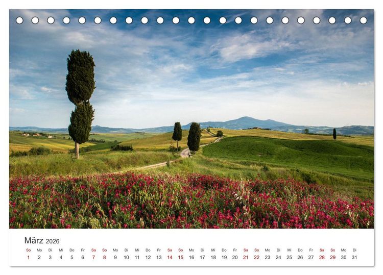 Produktbild: Gr&uuml;ne Farbt&ouml;ne Toskana (Tischkalender 2026 DIN A5 quer), CALVENDO Monatskalender