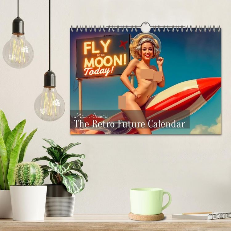 Produktbild: Atomic Beauties &ndash; The Retro Future Calendar (Wandkalender 2026 DIN A4 quer), CALVENDO Monatskalender