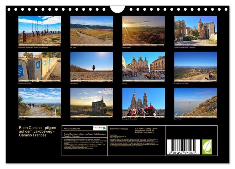 Produktbild: Buen Camino - pilgern auf dem Jakobsweg - Camino Franc&eacute;s (Wandkalender 2026 DIN A4 quer), CALVENDO Monatskalender