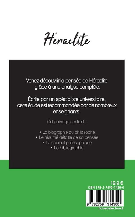 Produktbild: H&eacute;raclite (&eacute;tude et analyse compl&egrave;te de sa pens&eacute;e)