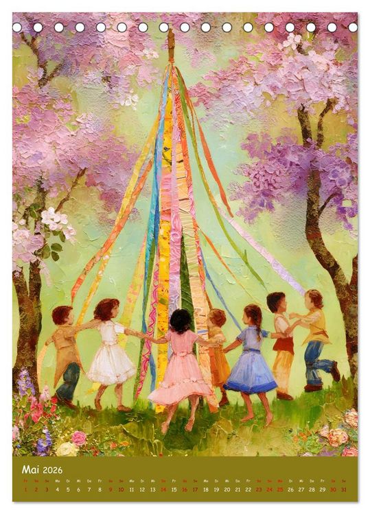 Produktbild: Folk Art Seasons (Tischkalender 2026 DIN A5 hoch), CALVENDO Monatskalender