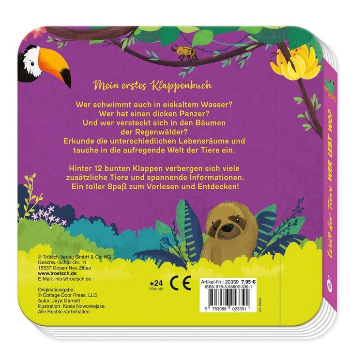 Produktbild: Tr&ouml;tsch Pappenbuch mit Klappen Mein erstes Klappenbuch Welt der Tiere Wer lebt wo?