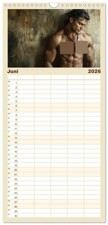 Produktbild: Familienplaner 2026 - Im Bann des Kriegers mit 5 Spalten (Wandkalender, 21 x 45 cm) CALVENDO
